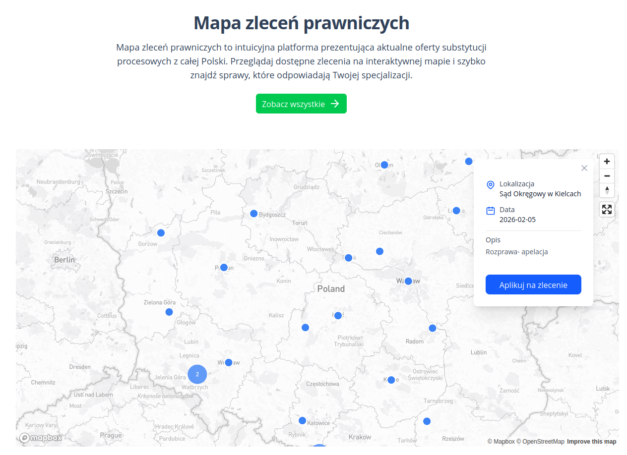 Mapa zleceń prawniczych